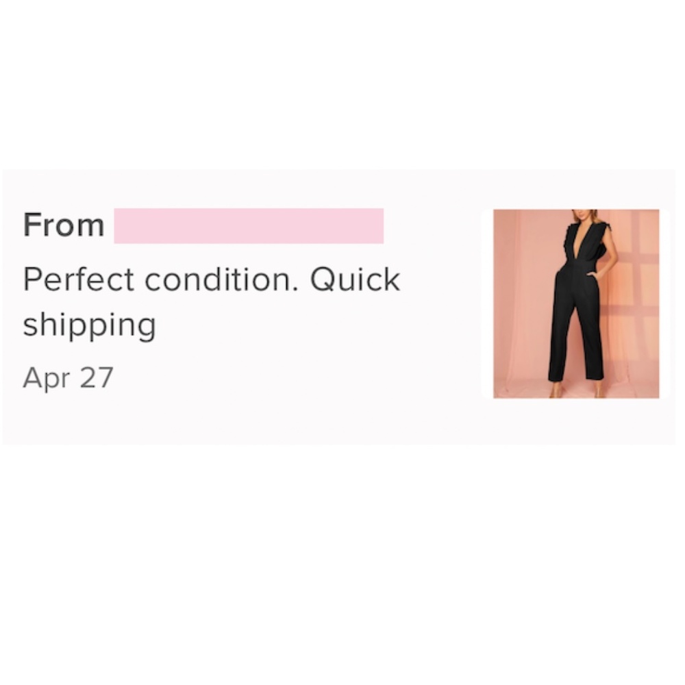 Plunging V Neck Black Jumpsuit Ruffle Detail Sleeveless w/ Pockets - Picture 7 of 8